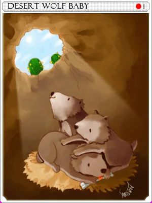 Baby Desert Wolf Card